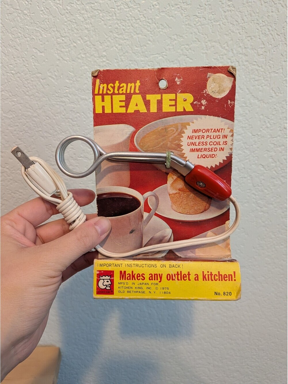 Vintage 1975 Kitchen King Instant Immersion Heater No. 820 Japan